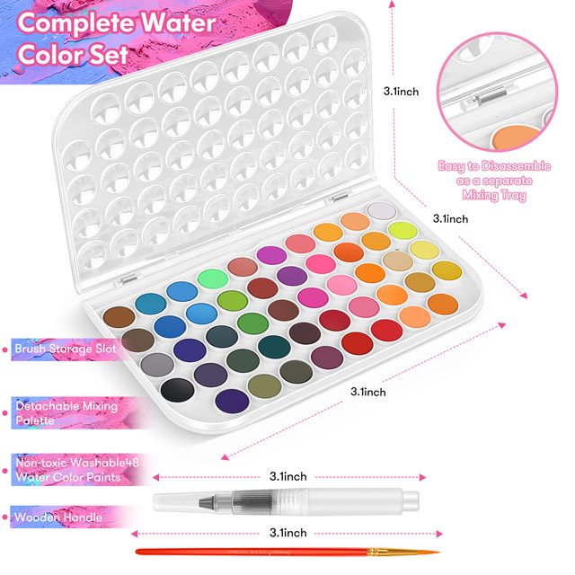 Watercolor Paint Set, 16/24/36/48 Colors Watercolor Paint With A Brush, For  Kids Adults Artists Children Students Beginner - Water Color - AliExpress